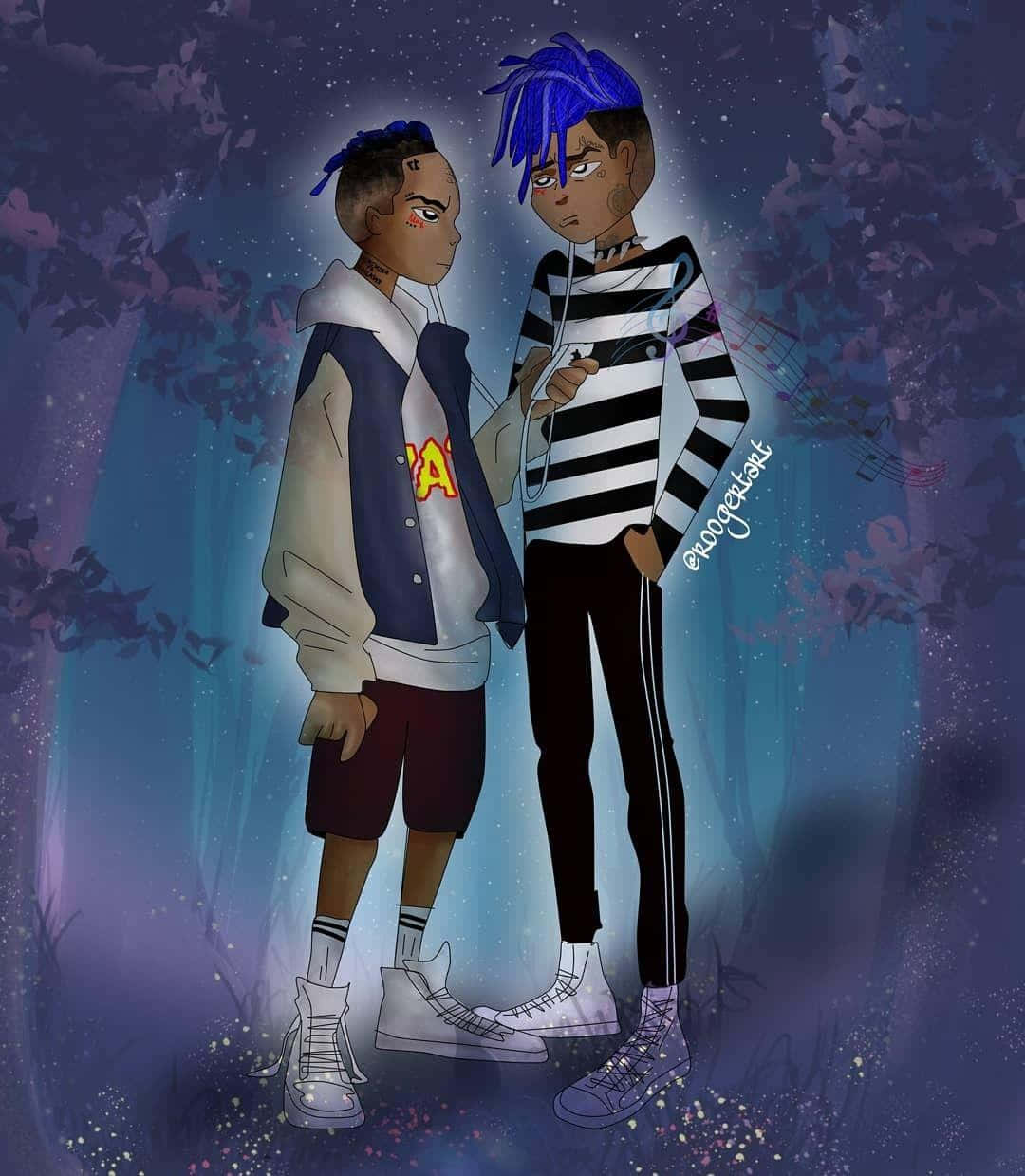 Xxxtentacion And Juice Wrld Bring The Heat In Their Hit Collaboration. Wallpaper