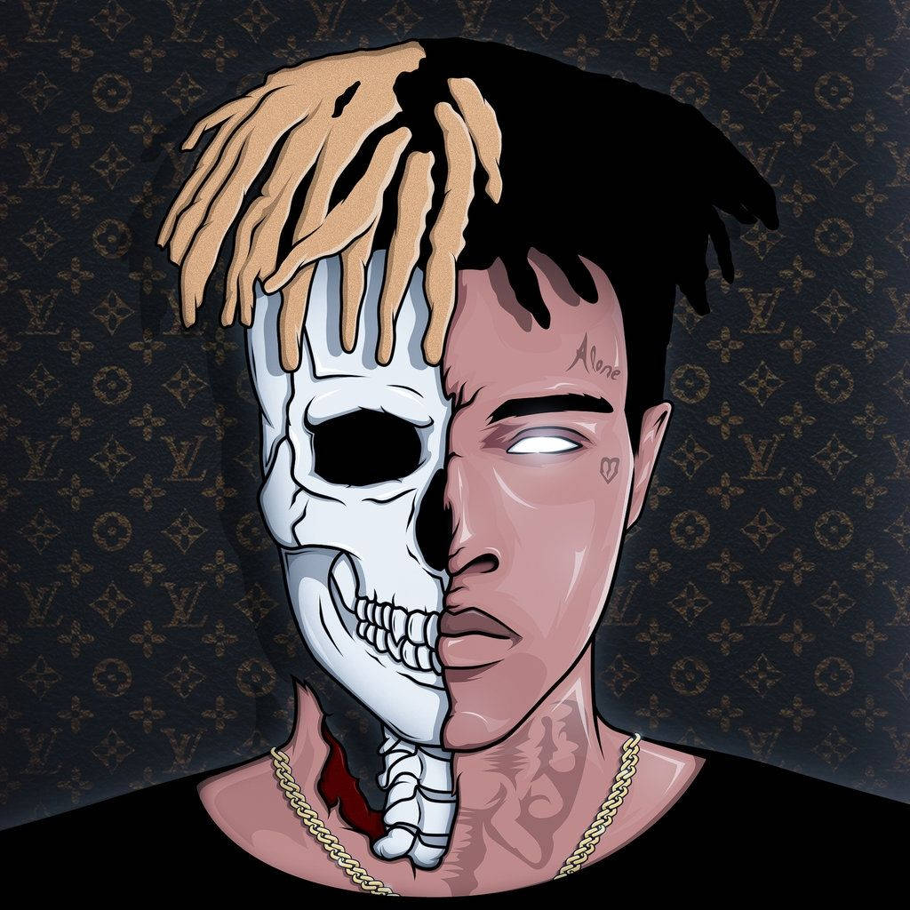 Xxxtentacion Anime Cartoon Skeleton Wallpaper