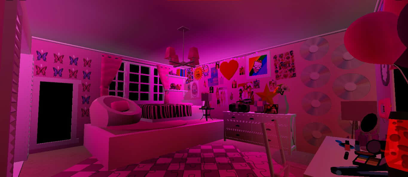 Y2 K Aesthetic Room Interior Wallpaper