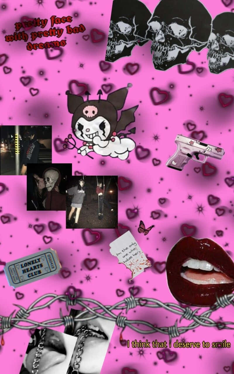 Y2 K Grunge Aesthetic Collage Wallpaper