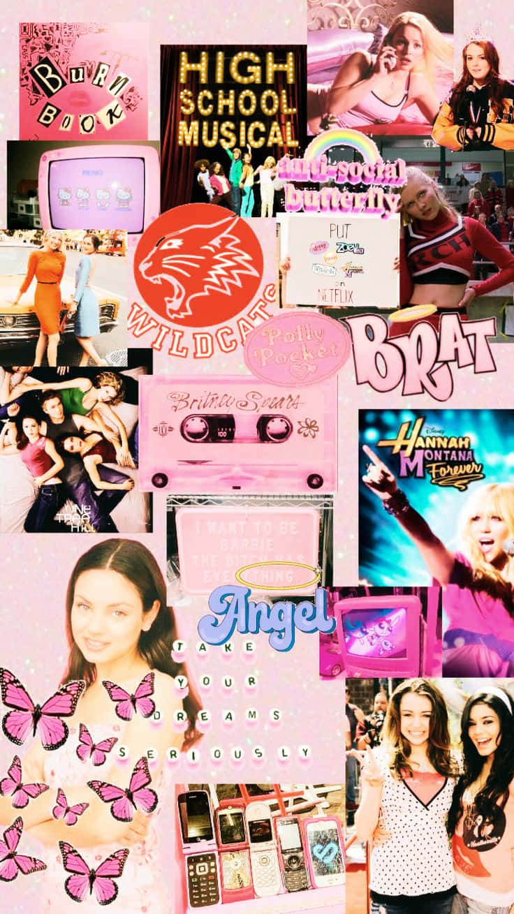 Y2 K2000s Pop Culture Collage Wallpaper