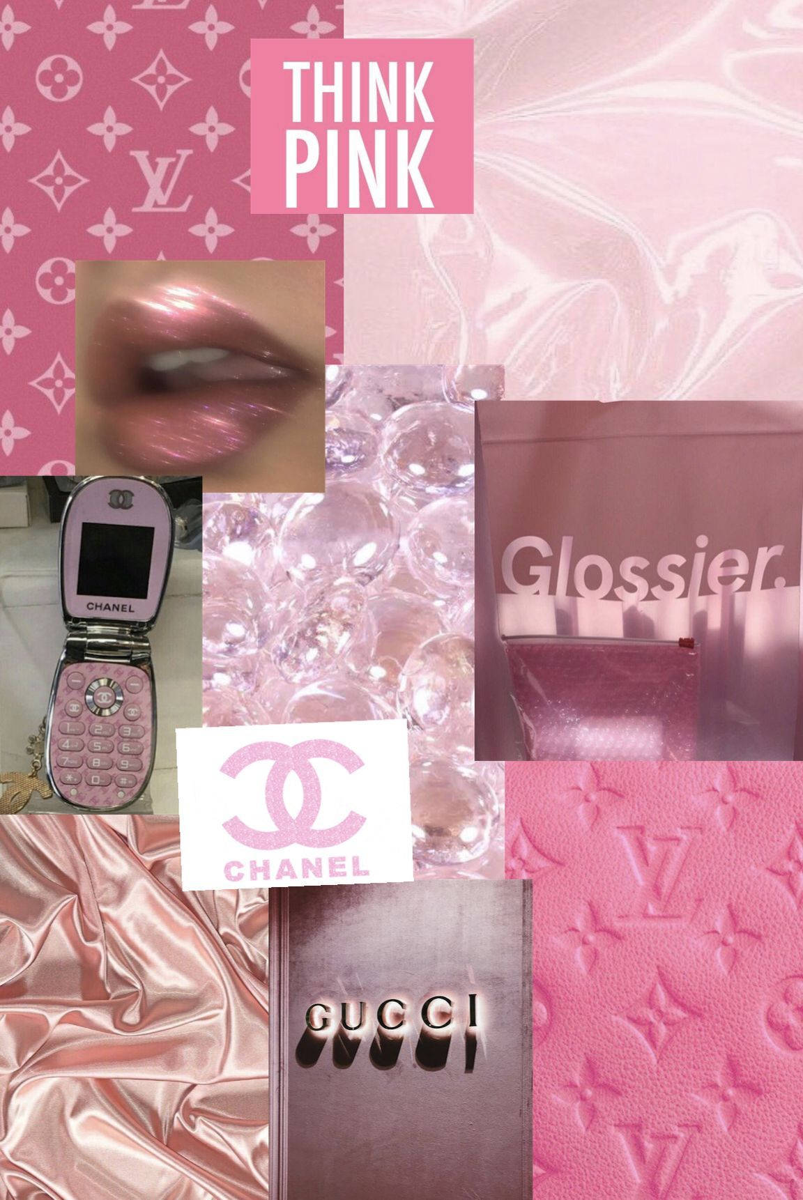 Y2k Aesthetic Think Pink Wallpaper