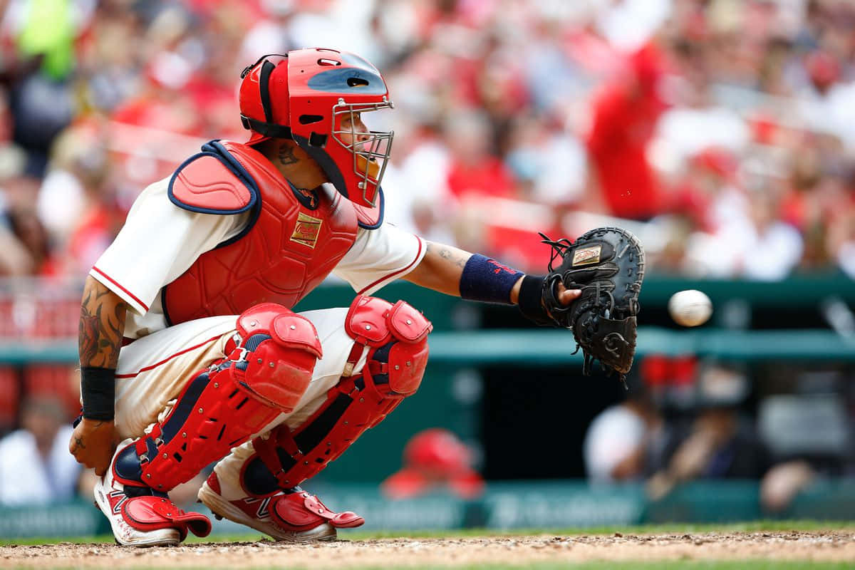 Yadier Molina Of The St. Louis Cardinals On The Playing Field Wallpaper