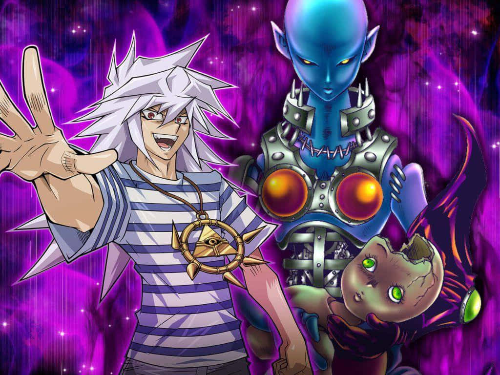 Yami Bakura Displaying His Dark Aura In A Powerful Pose Wallpaper