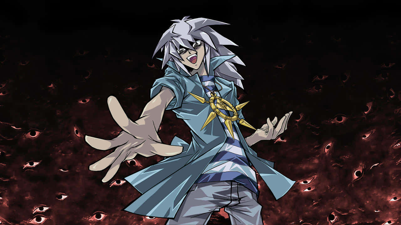 Yami Bakura Menacingly Smirks In A Dark Scenery Wallpaper