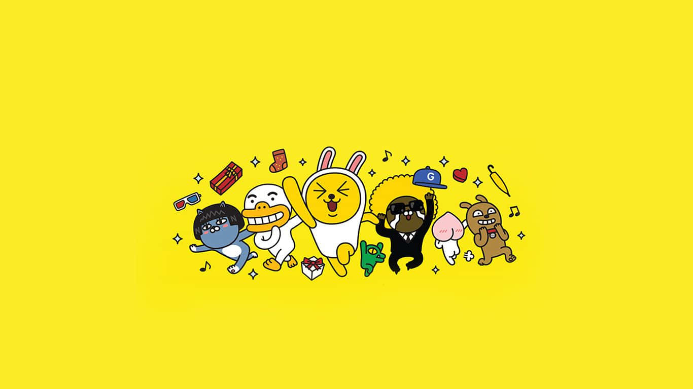 Yellow Aesthetic Desktop Kakao Cartoon Friends Wallpaper