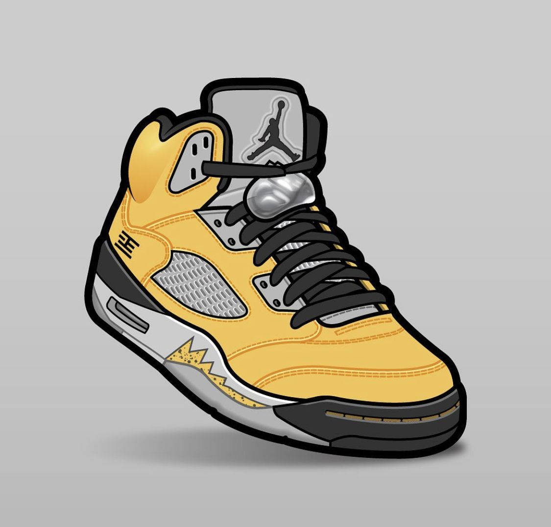 Yellow And Black Cartoon Nike Shoes Wallpaper