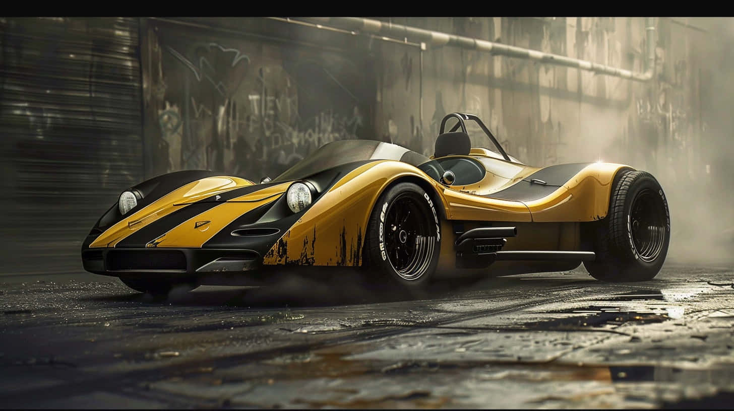 Yellow Black Can Am Racecar Street Wallpaper