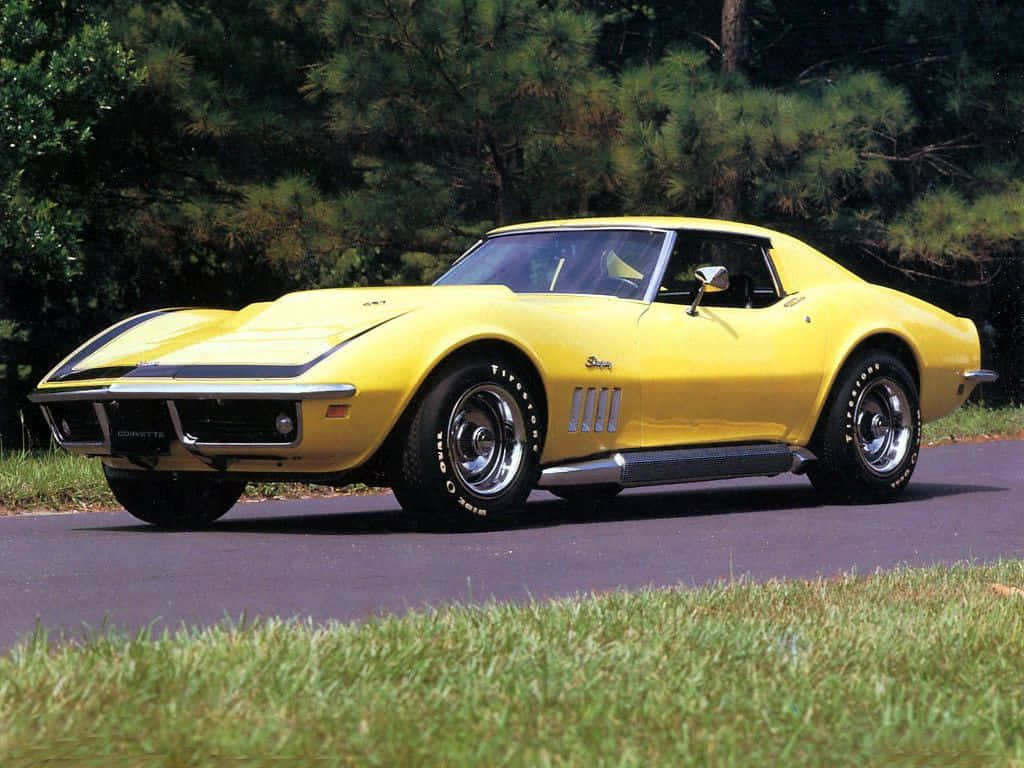 Yellow Chevrolet Corvette Classic Wallpaper