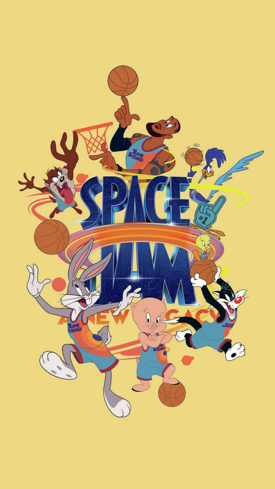 Yellow Cool Space Jam Minimalist Lebron James Wallpaper