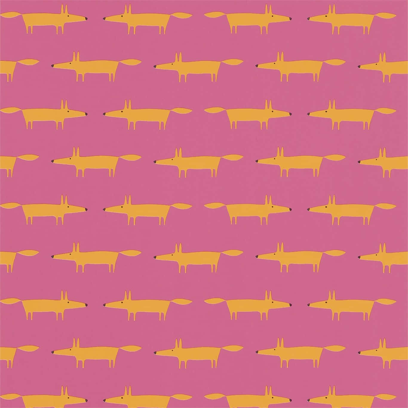 Yellow Dogs Patternon Pink Background Wallpaper