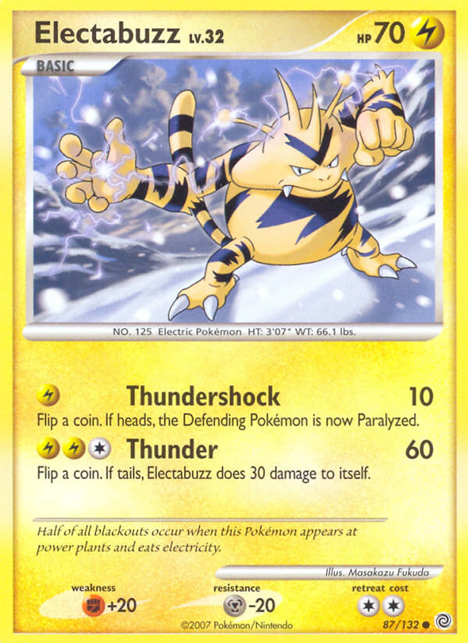 Yellow Electabuzz Trading Card Wallpaper