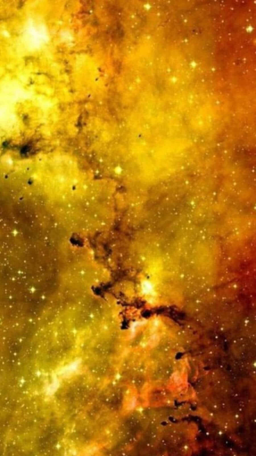 Yellow Galaxy In Night Sky Wallpaper