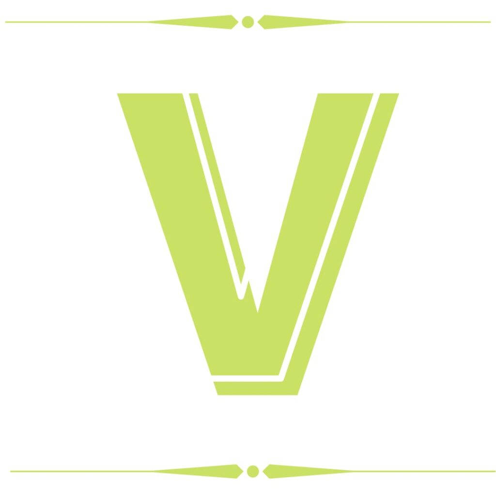 Yellow Green Letter V Wallpaper