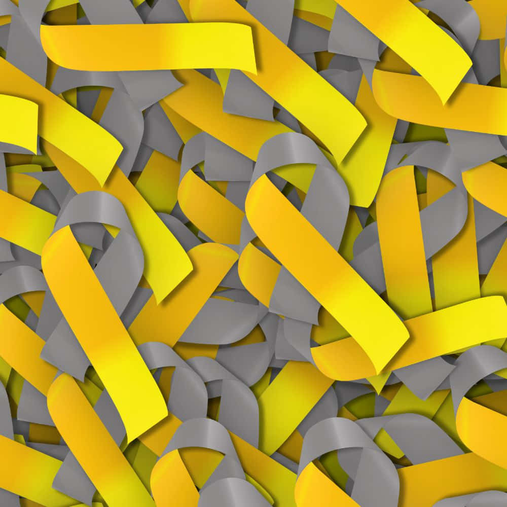 Yellow Grey Ribbon Texture Wallpaper