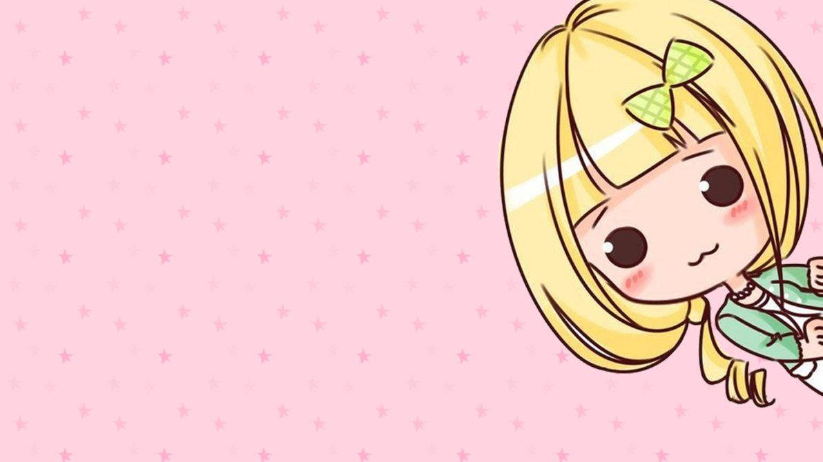 Yellow Hair Kawaii Girl Wallpaper