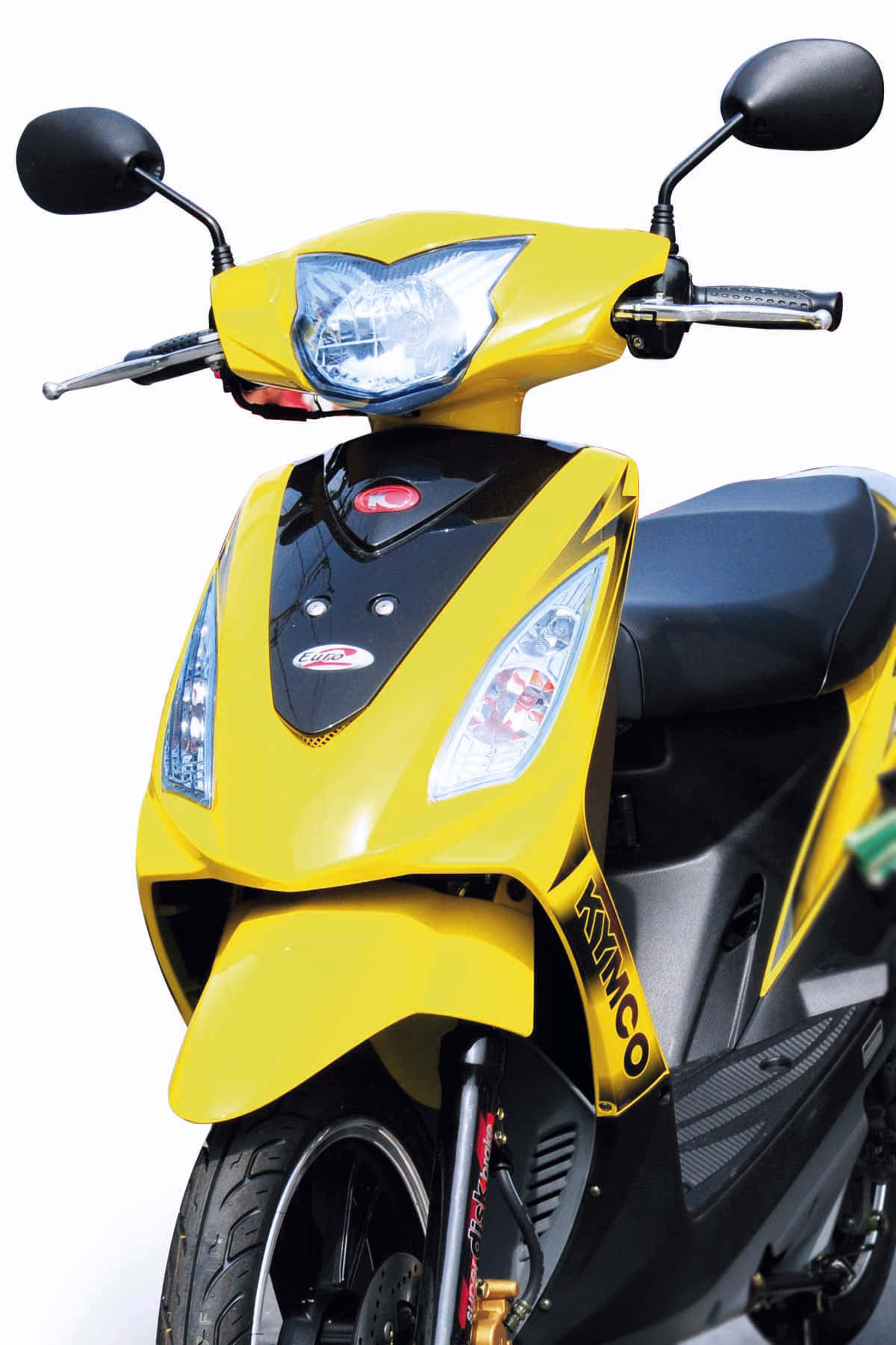 Yellow Kymco Scooter Front View Wallpaper