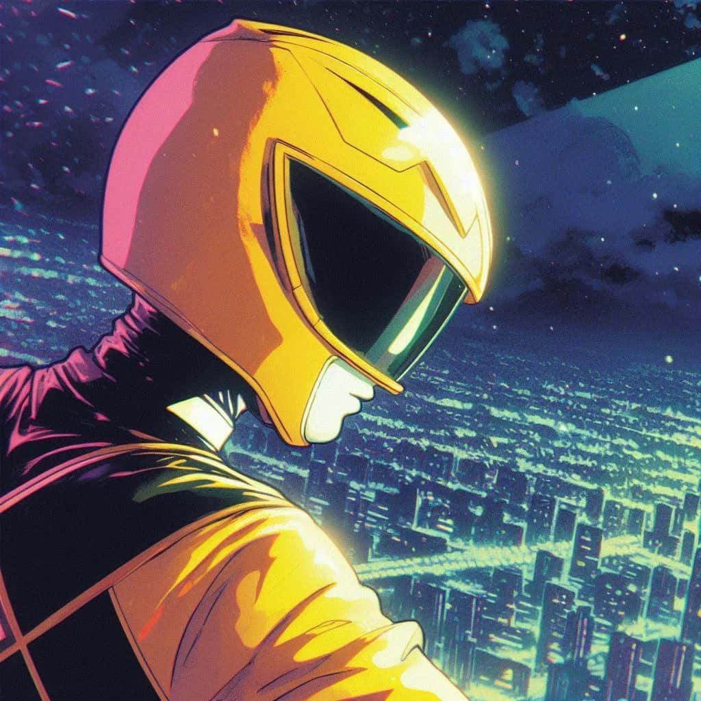 Yellow Ranger Cityscape Vigil Wallpaper