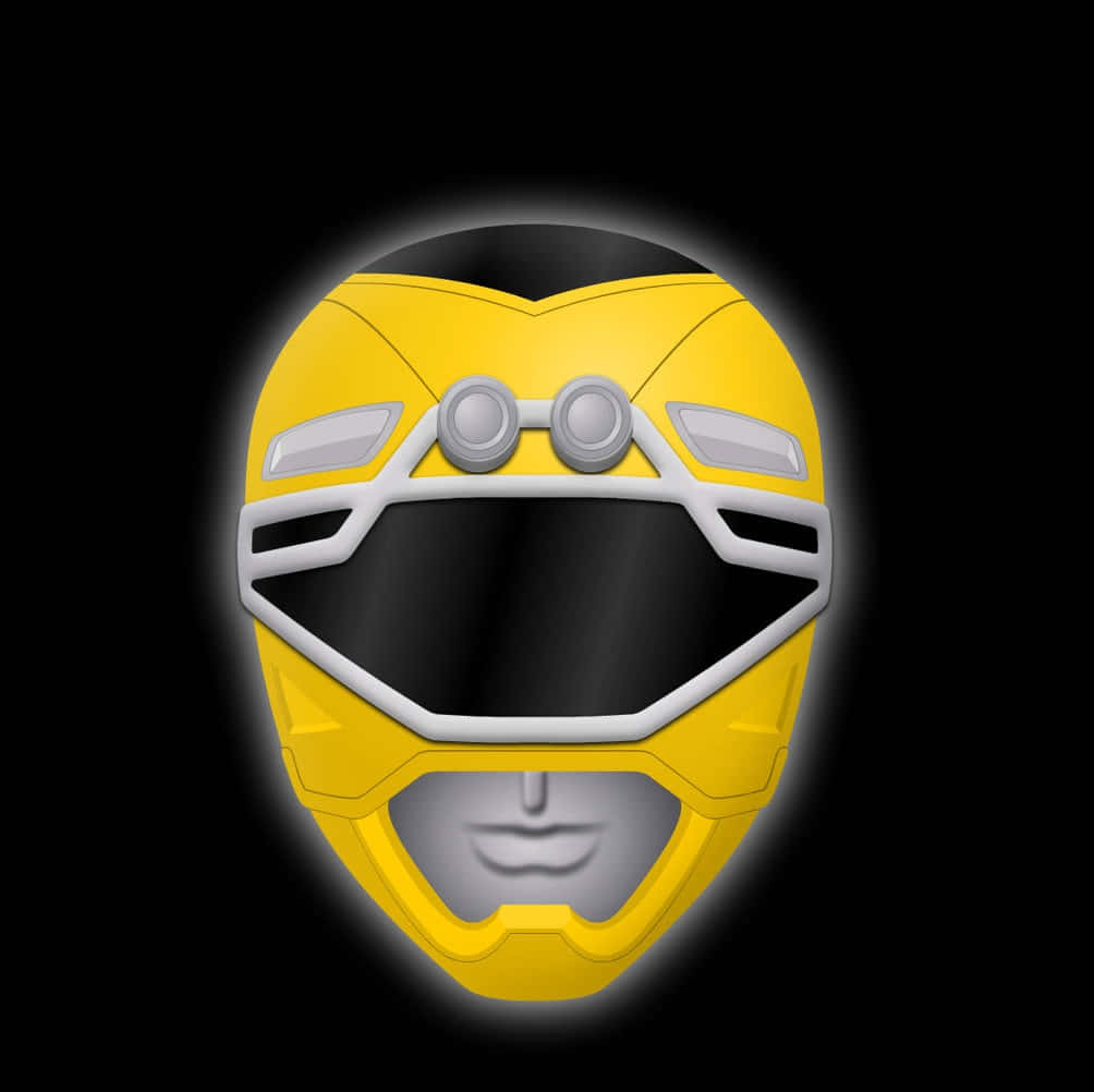 Yellow Ranger Helmet Illustration Wallpaper