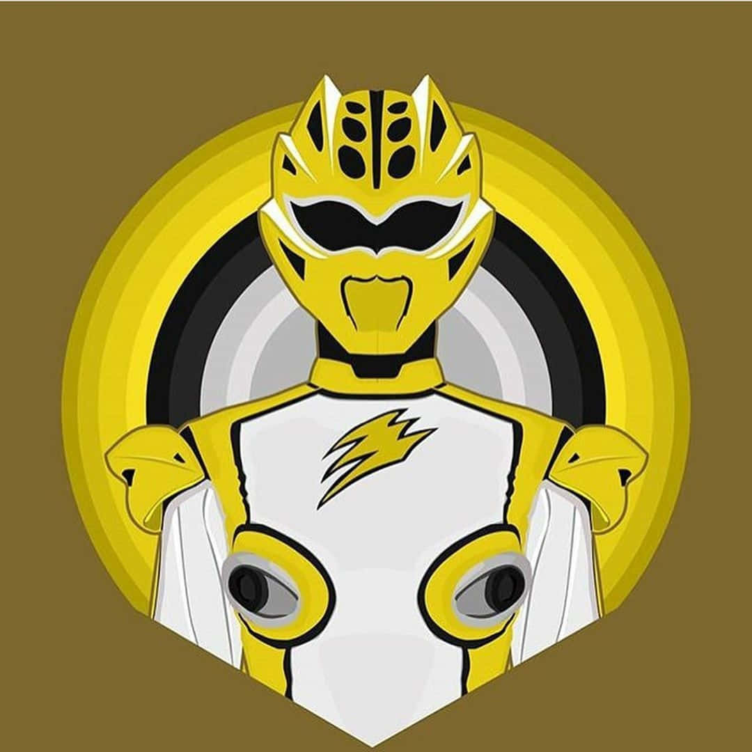 Yellow Ranger Helmet Illustration Wallpaper