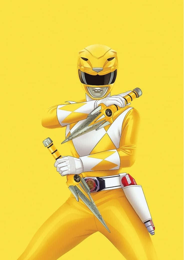 Yellow Ranger Power Pose Wallpaper