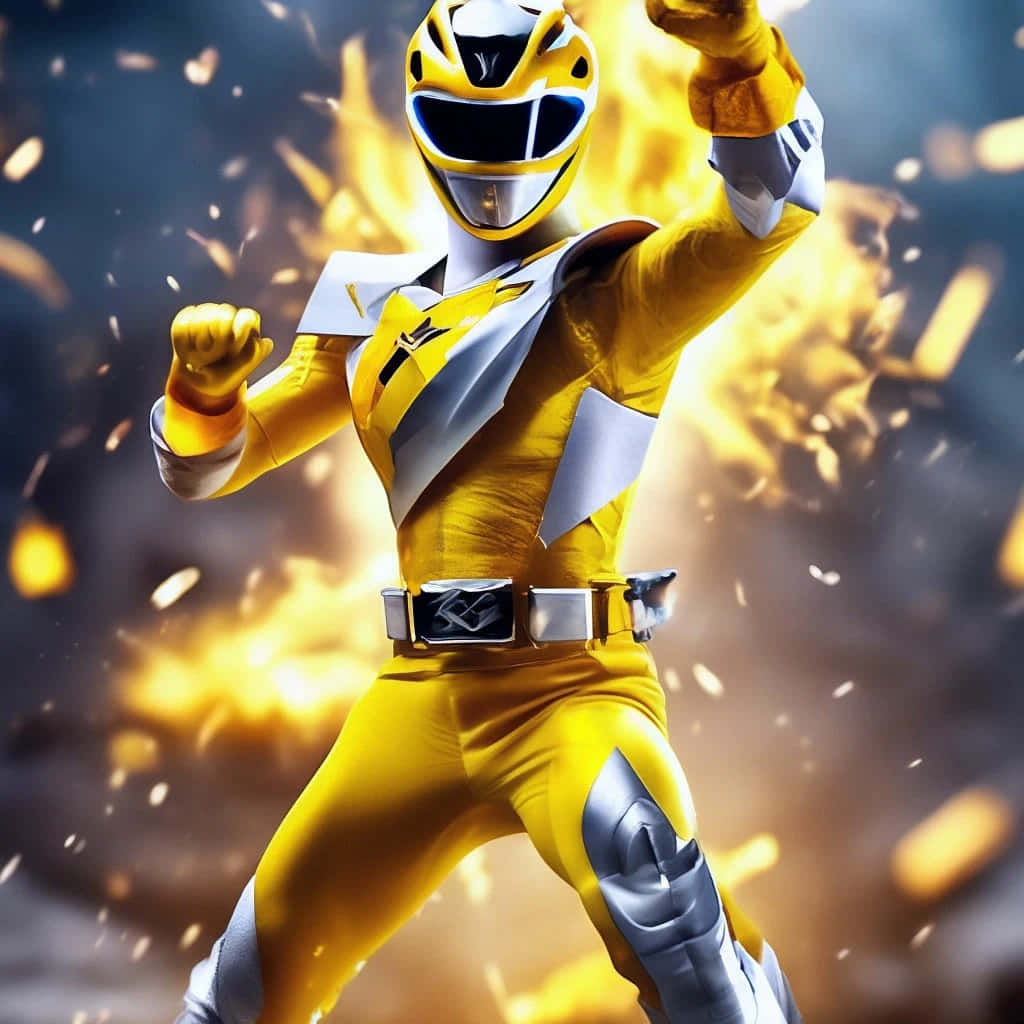 Yellow Ranger Power Pose Wallpaper