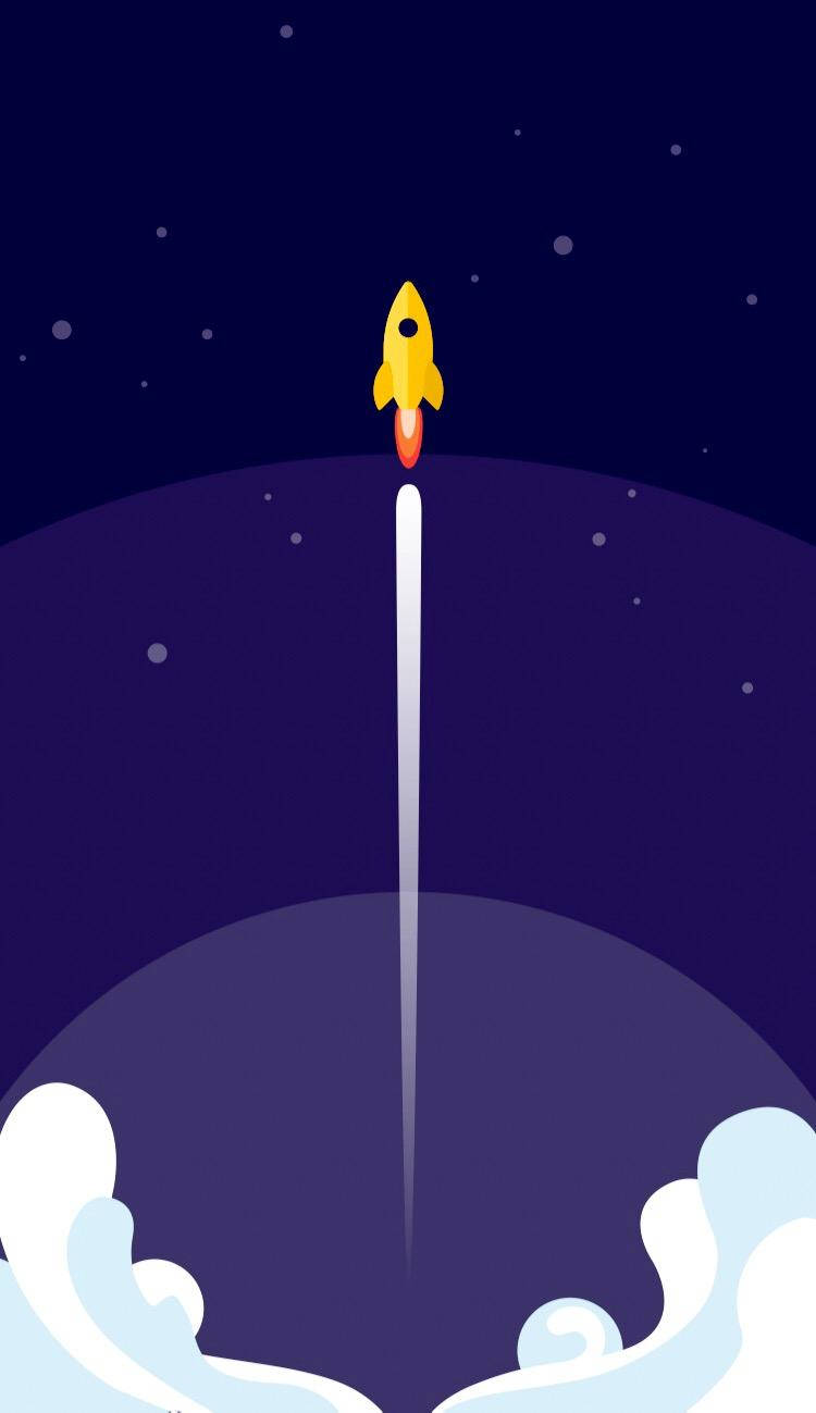 Yellow Rocket Simple Phone Wallpaper