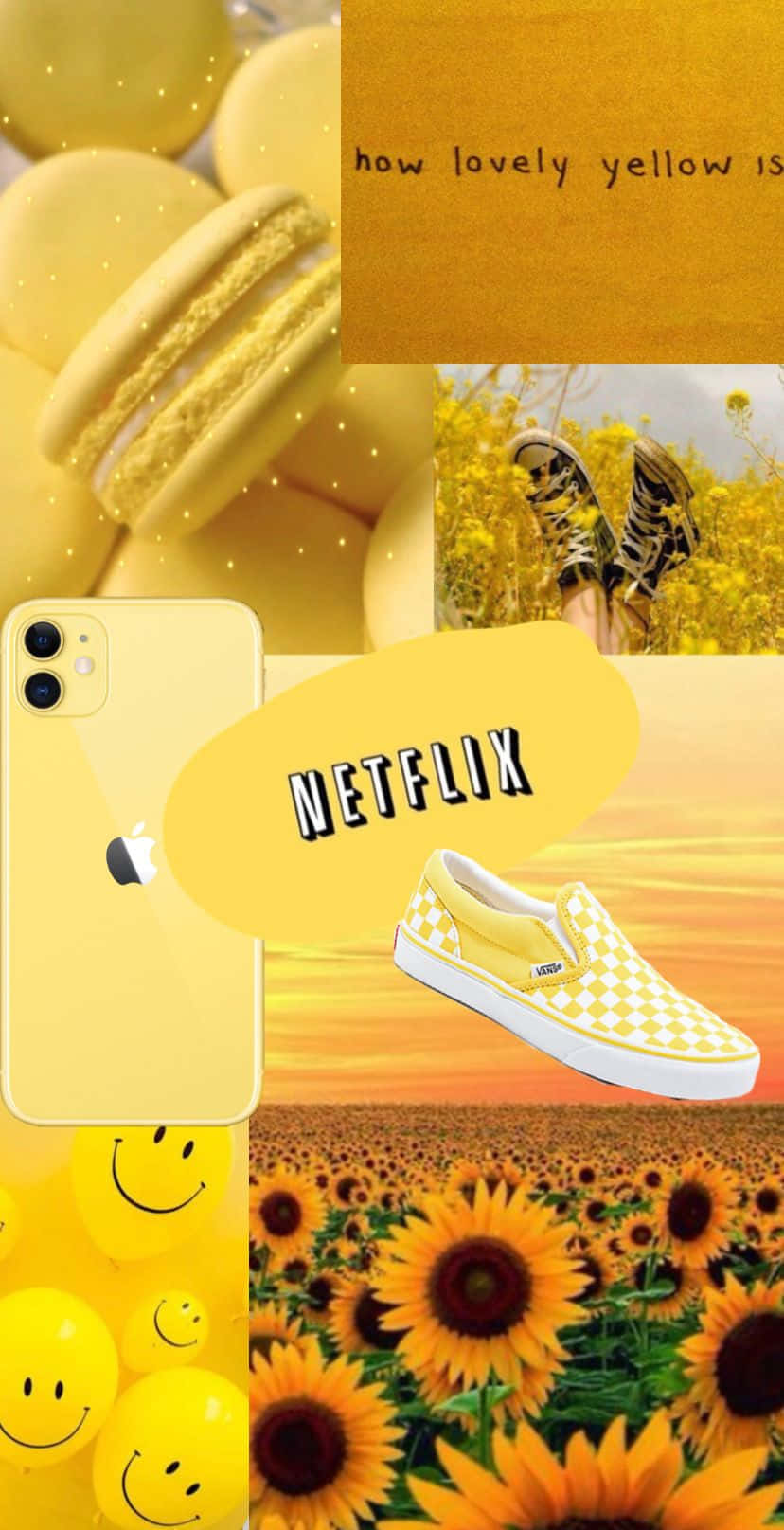 Yellow Summer Aesthetic Collage Wallpaper