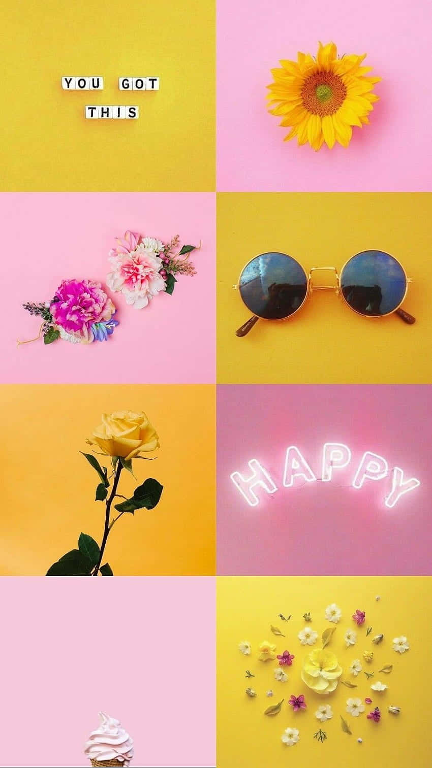 Yellow Summer Aesthetic Collage Wallpaper