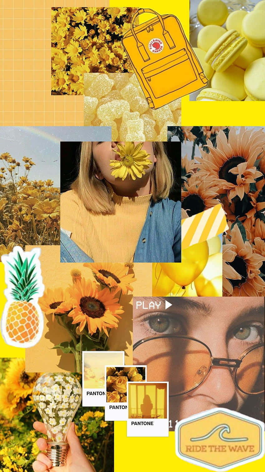 Yellow Summer Aesthetic Collage Wallpaper