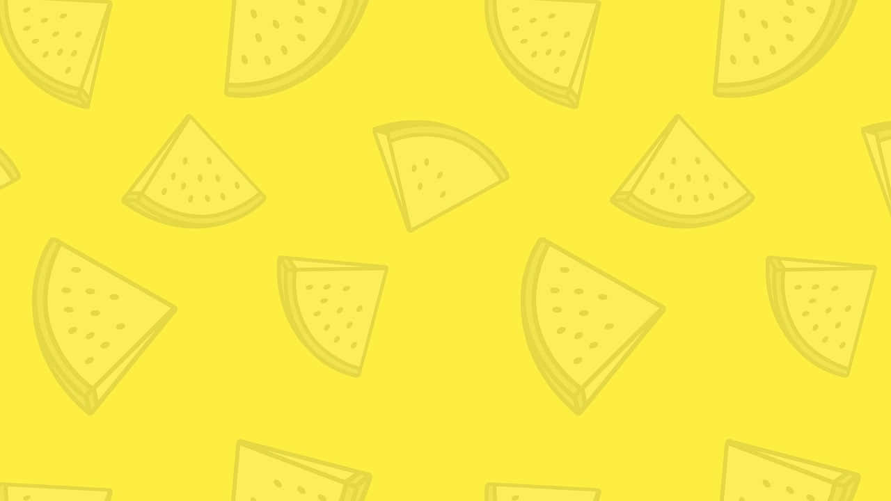 Yellow Watermelon Pattern Summer Aesthetic Wallpaper