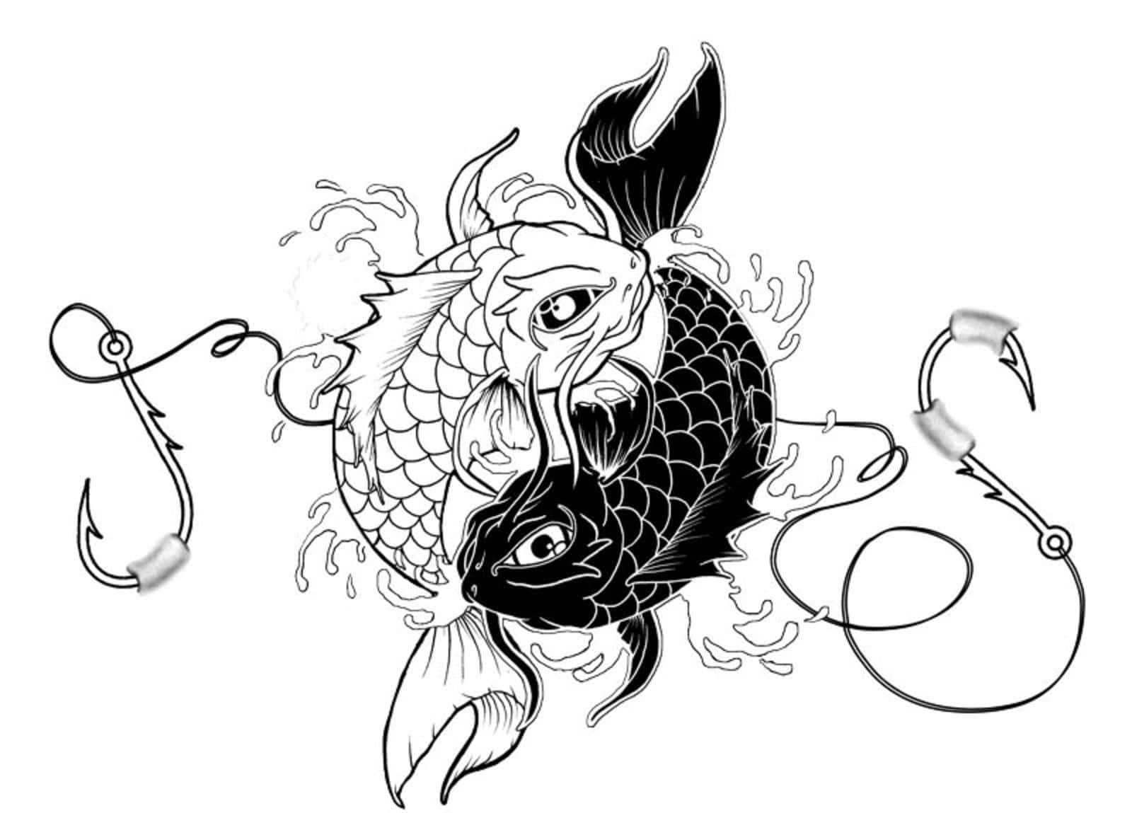 Yin Yang Fish Swimming Harmoniously Wallpaper