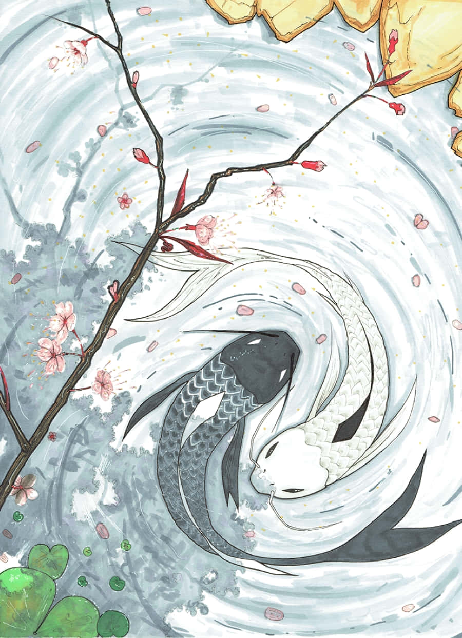 Yin Yang Fish - The Perfect Balance Of Harmony And Duality Wallpaper