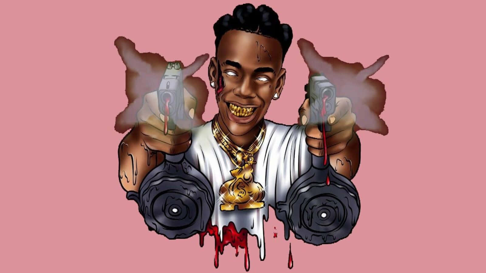 Ynw Melly Cartoon Art Wallpaper