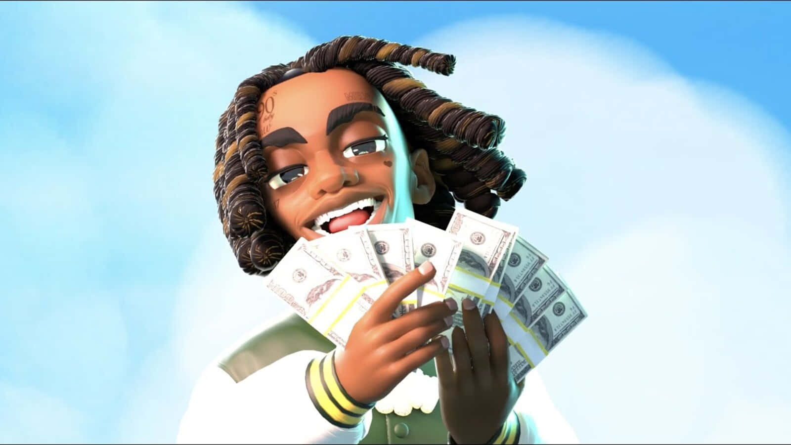 Ynw Melly Cartoon Art On The Stage Wallpaper