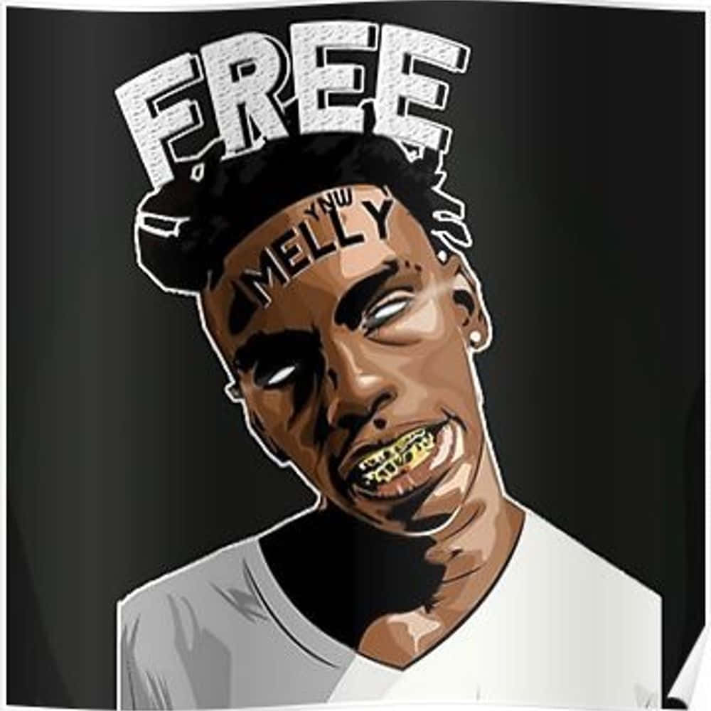 Ynw Melly Cartoon Artwork Wallpaper