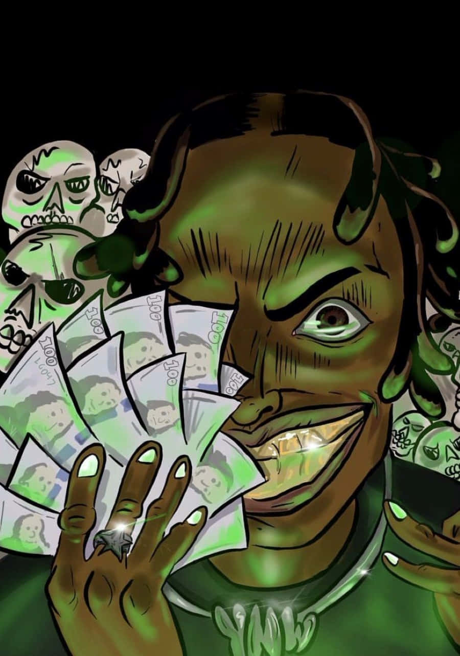 Ynw Melly Cartoon Artwork Wallpaper