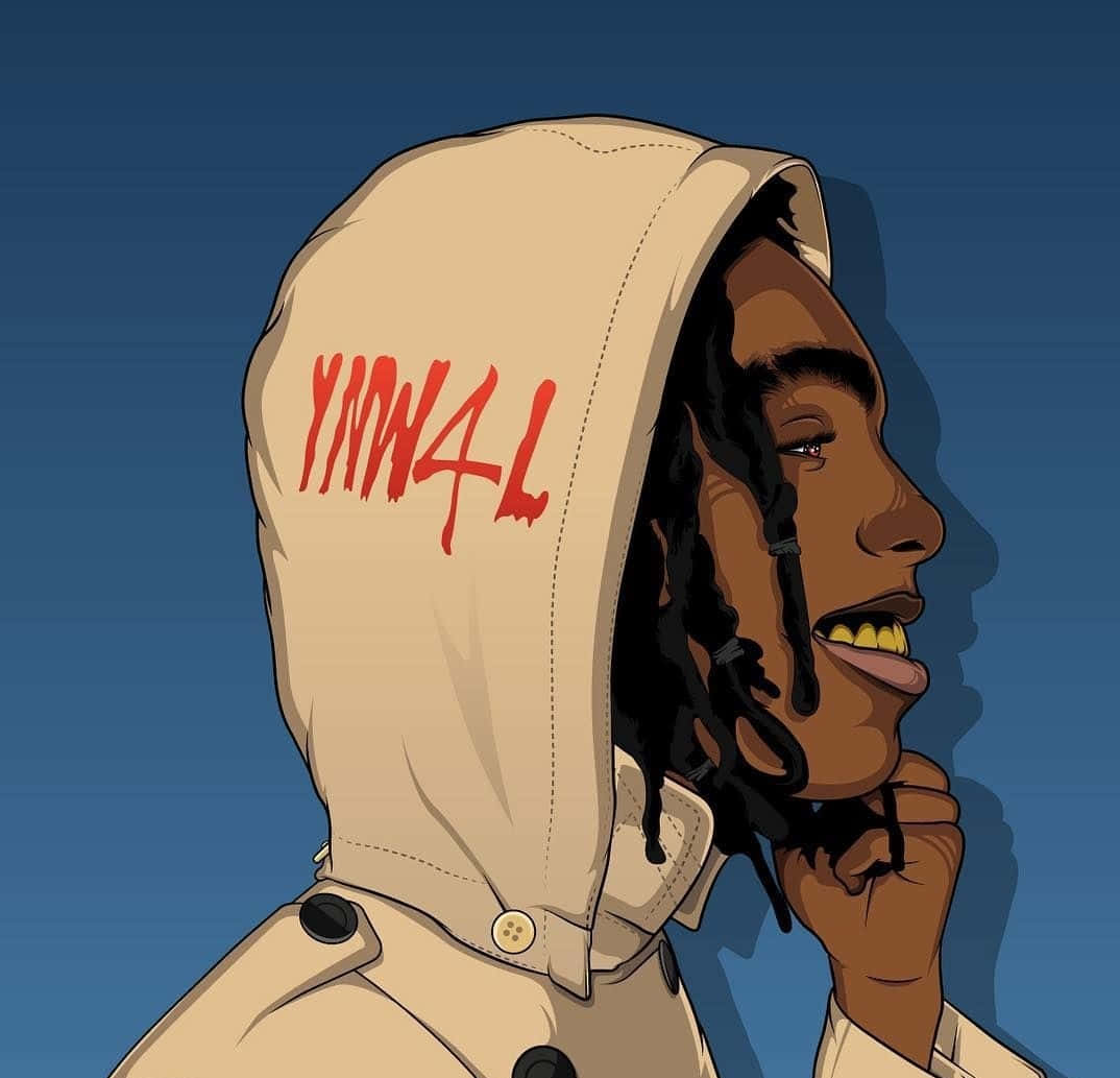 Ynw Melly Cartoon Illustration Wallpaper