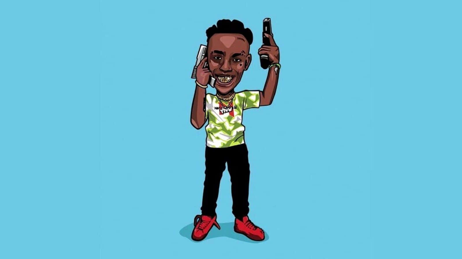 Ynw Melly Cartoon - Rapper Dreams In Animated Style Wallpaper