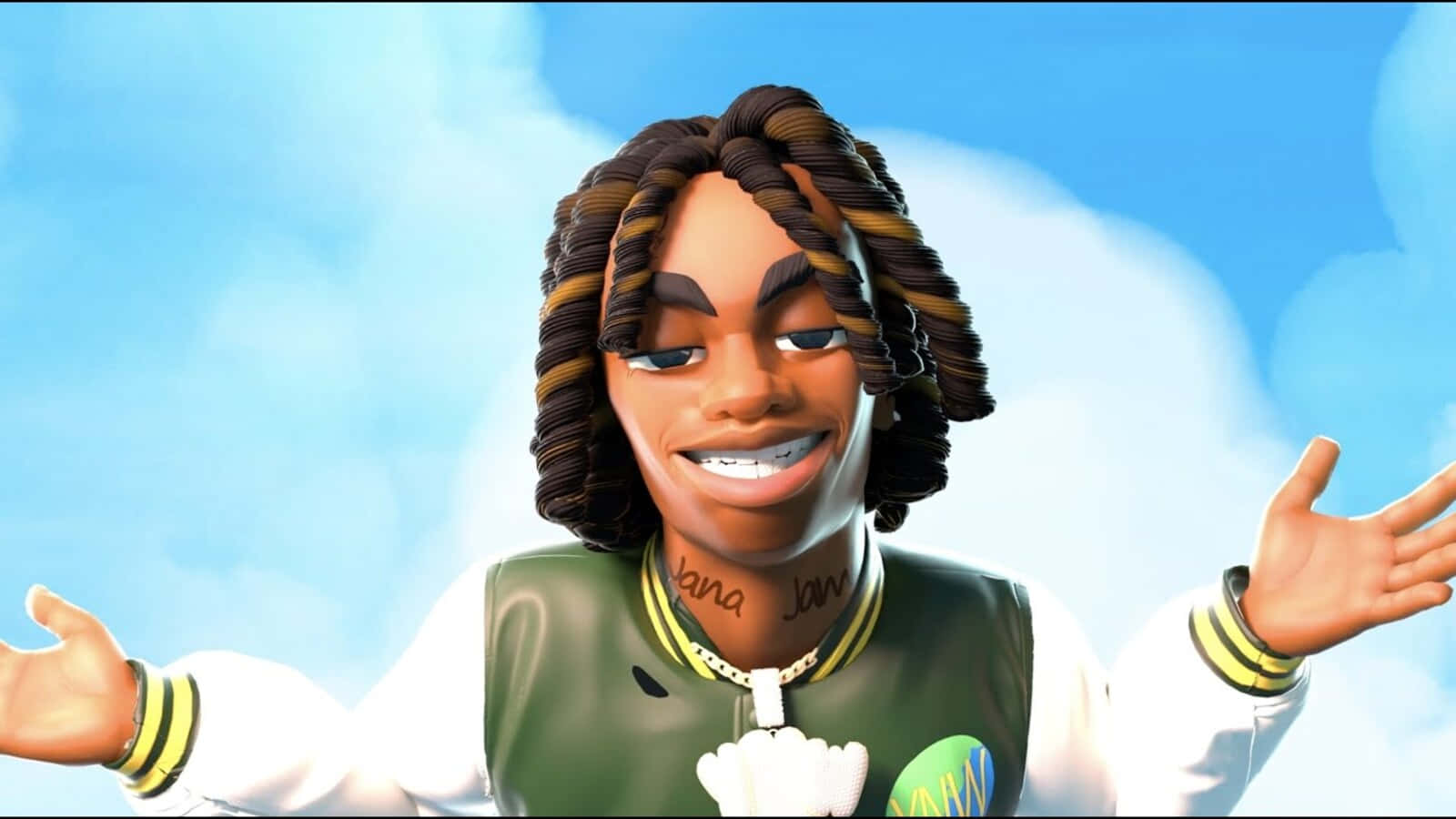 Ynw Melly Cartoon Wallpaper - A Colorful And Vibrant Illustration Of The Rapper In Animated Style Wallpaper