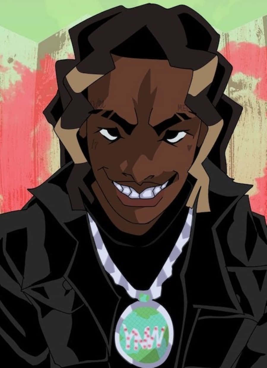 Ynw Melly In Animated Style Wallpaper