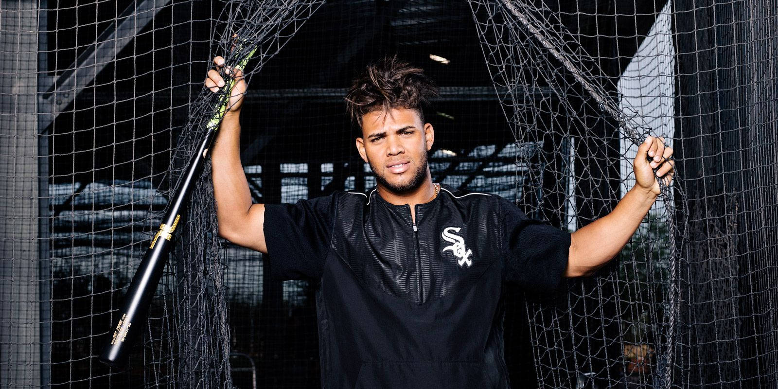 Yoan Moncada Posing With Net Wallpaper