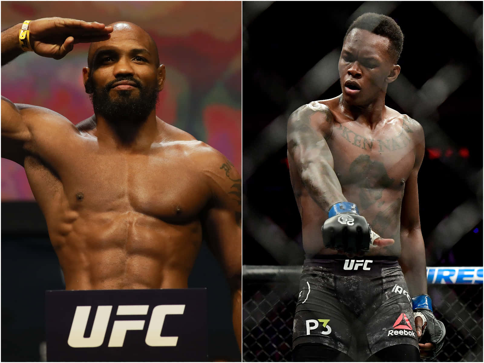 Yoel Romero And Israel Adesanya Collage Wallpaper