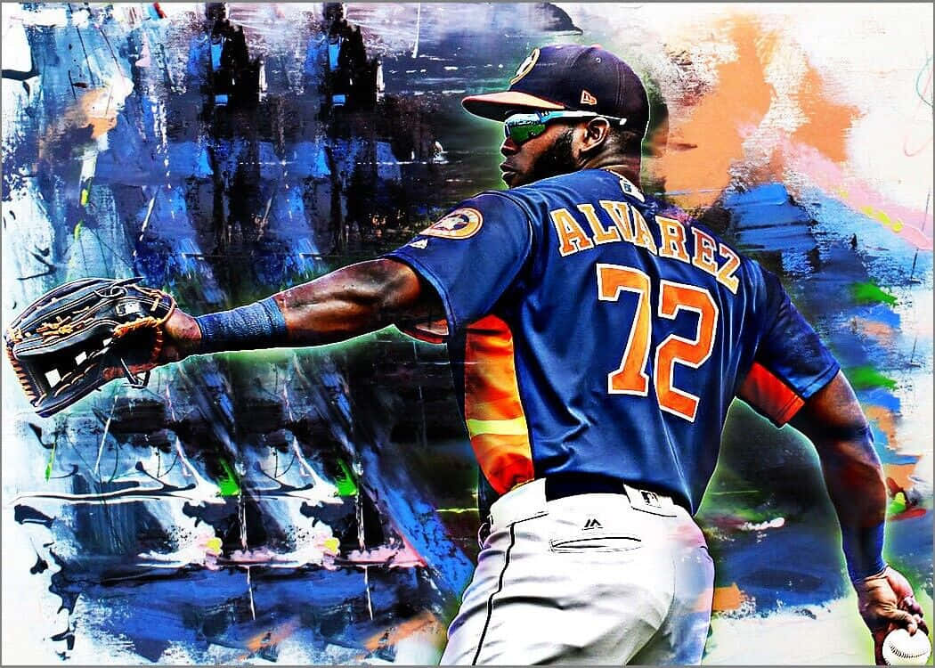 Yordan Alvarez Artistic Baseball Action Wallpaper