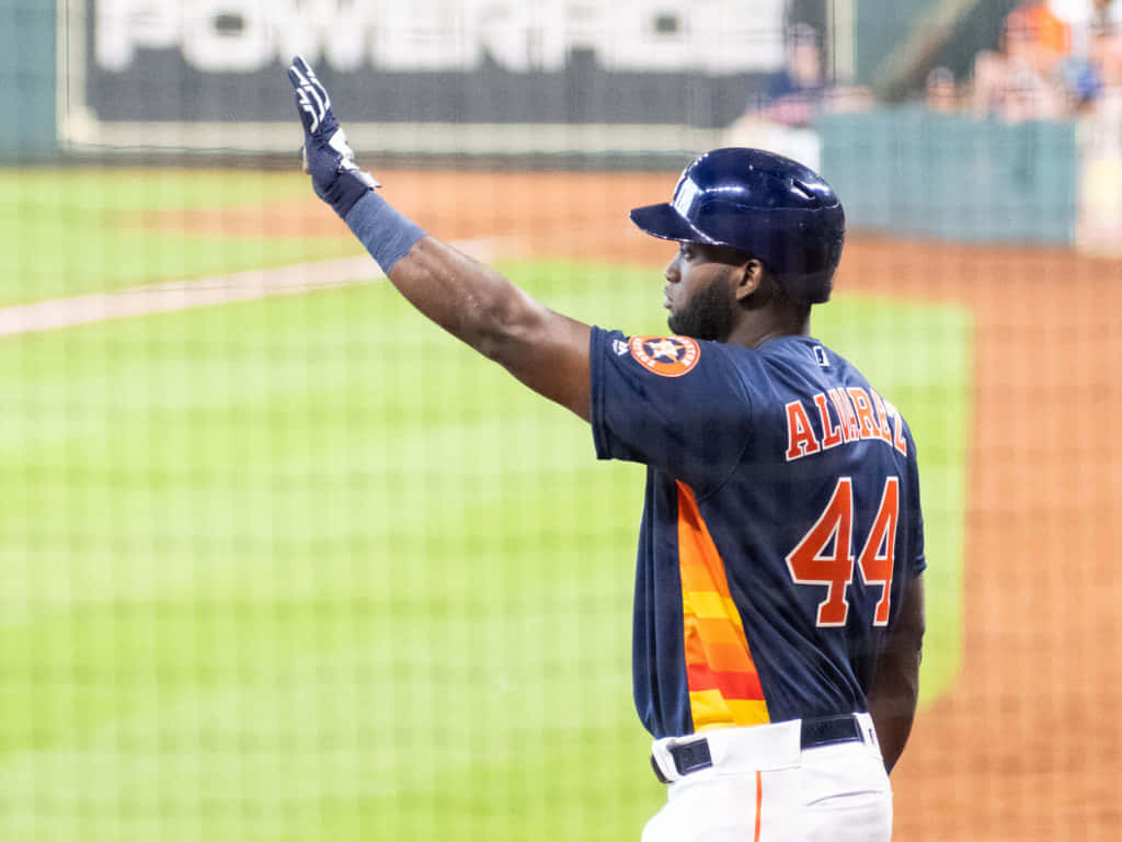 Yordan Alvarez Astros Celebration Gesture Wallpaper