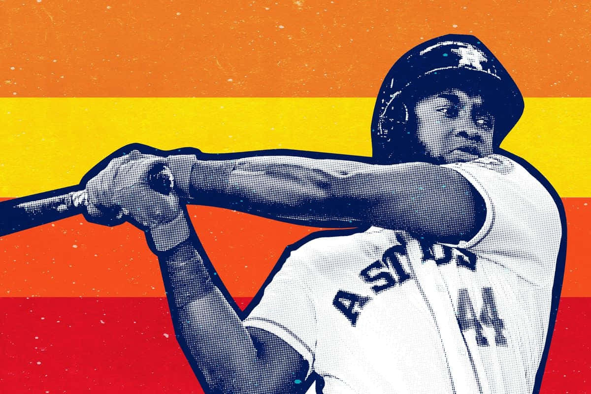 Yordan Alvarez Astros Power Hitter Illustration Wallpaper