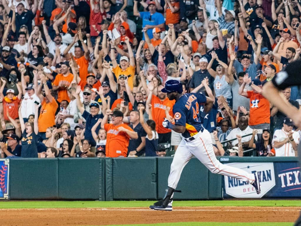 Yordan Alvarez Celebrationat Home Run Wallpaper