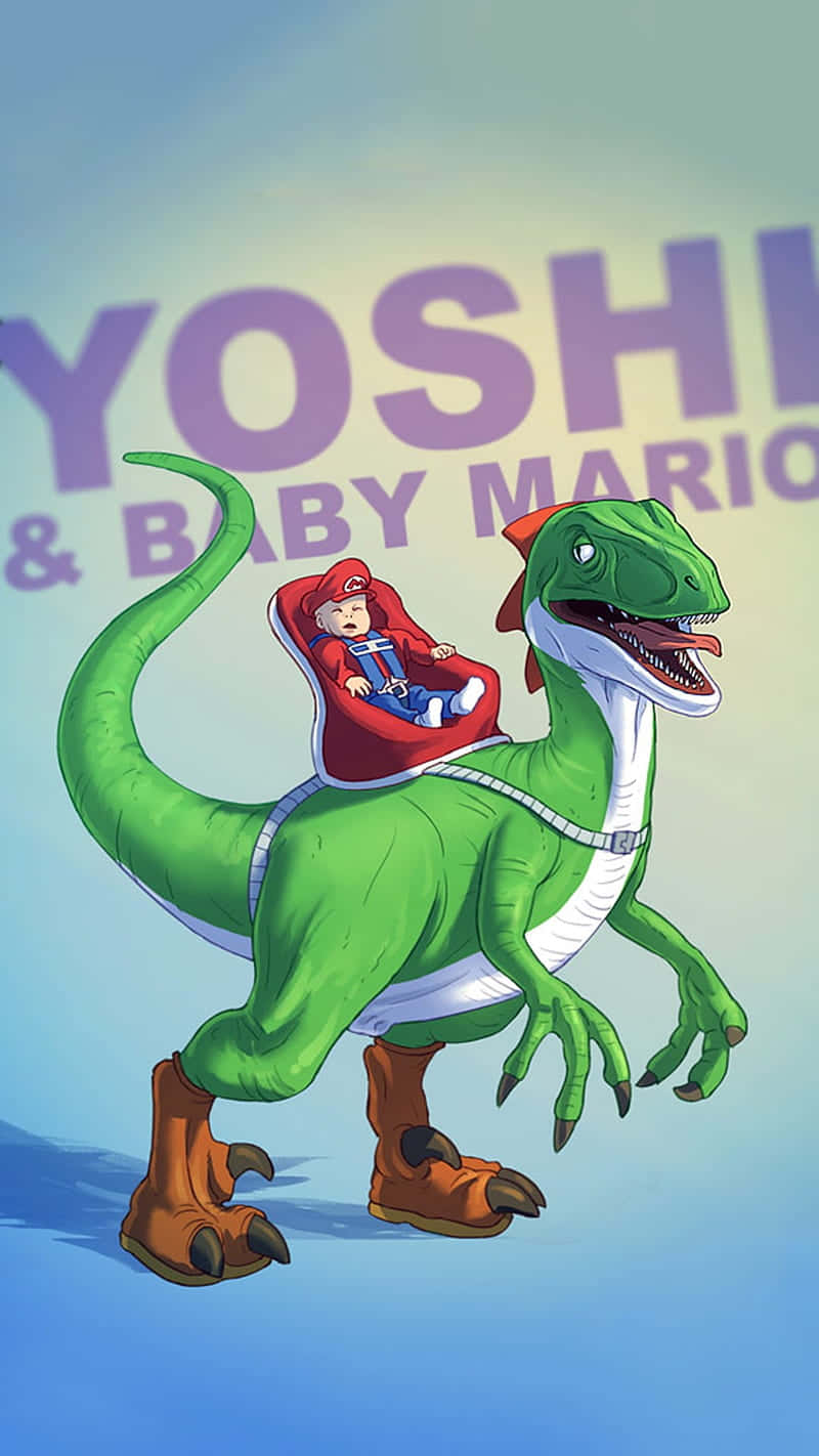 Yoshiand Baby Mario Adventure Wallpaper