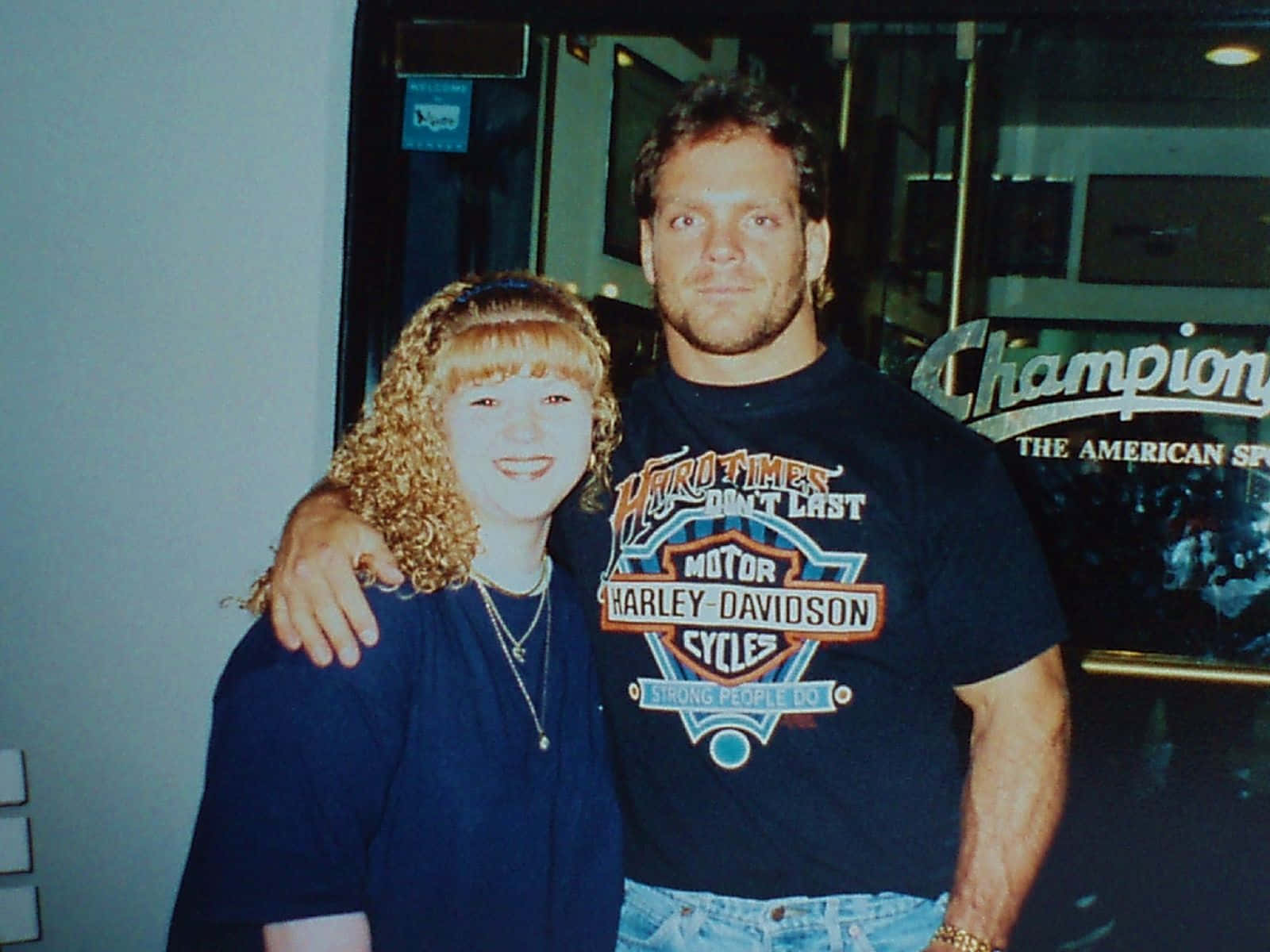 Young Couple Chris And Nancy Benoit Wallpaper