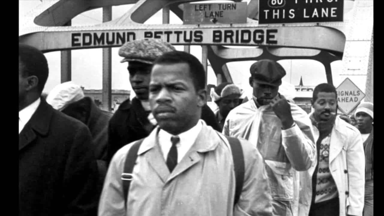 Young John Lewis At Edmund Pettus Bridge Wallpaper